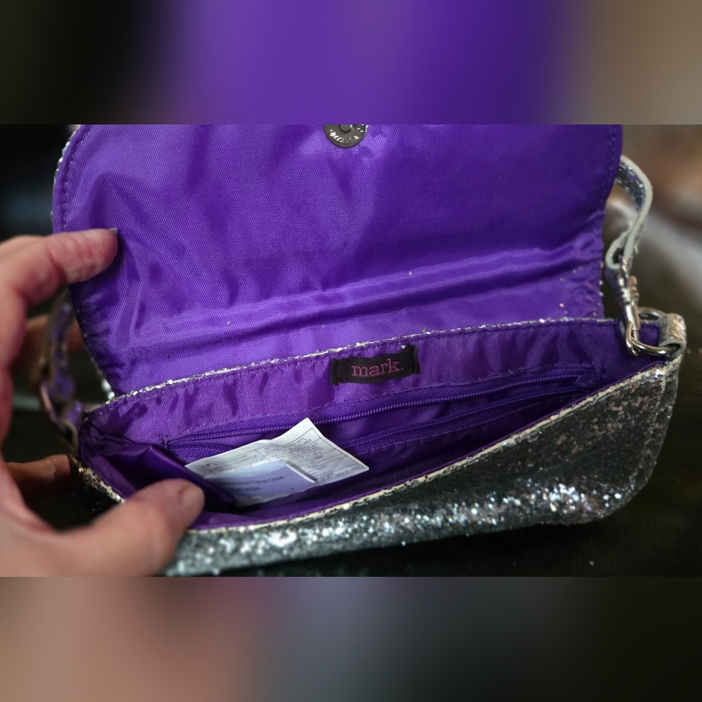 Mark. Elegant Silver Glitter Shoulder Bag - Picture 4 of 5